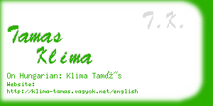 tamas klima business card